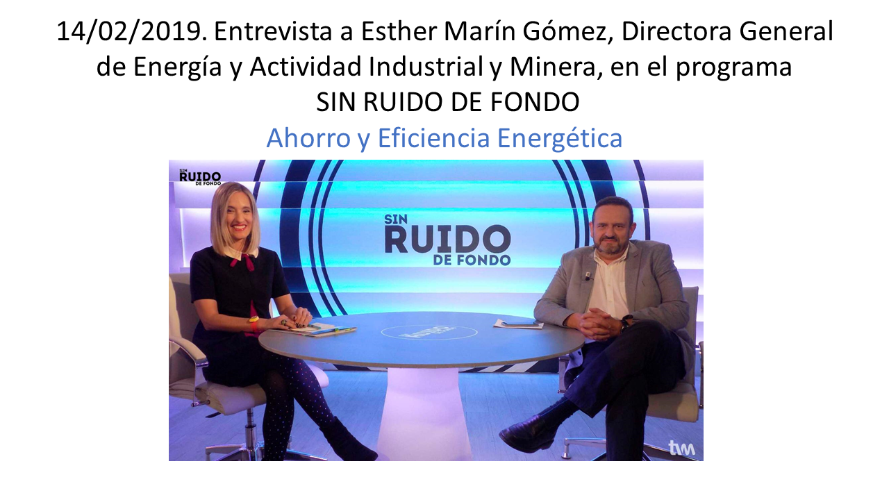 Entrevista a Esther Marín Gómez, Directora General de Energía y Actividad Industrial y Minera, en el programa SIN RUIDO DE FONDO