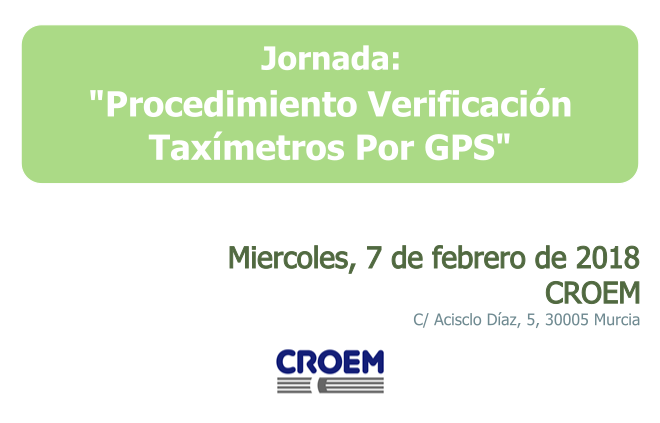 Jornada: "Procedimiento verificación taxímetros por GPS"