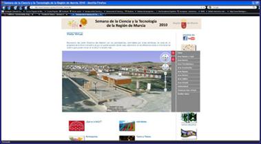 Imagen de la sección de la web www.f-seneca.org/secyt10/ en la que se puede hacer la visita virtual a la Semana de la Ciencia y la Tecnología